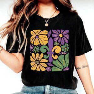 Boho Mardi Gras T-Shirt, Retro Carnival Party Graphic Tee